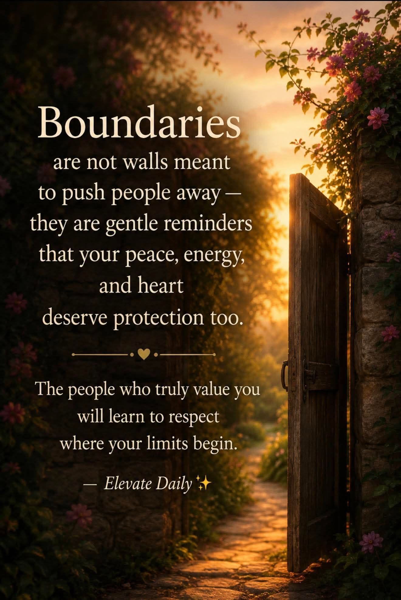 Boundaries are self respect