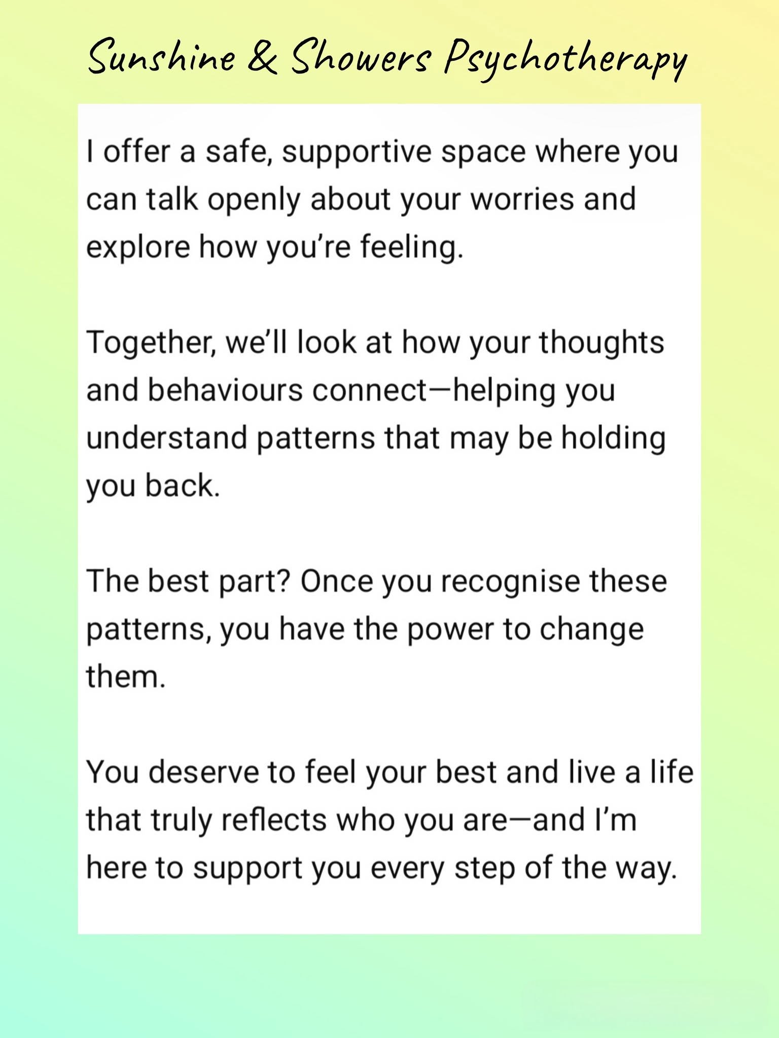 A safe, supportive space
